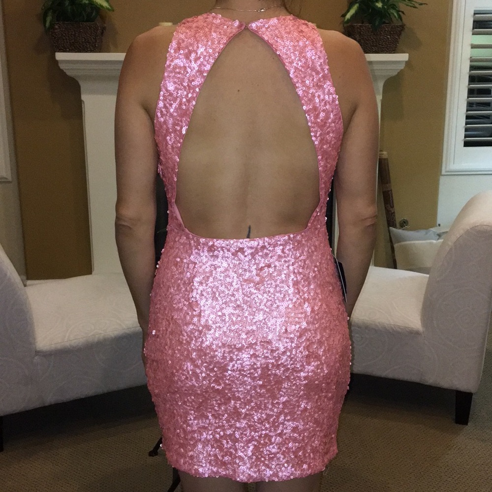 Pink Sequin Cocktail Dress